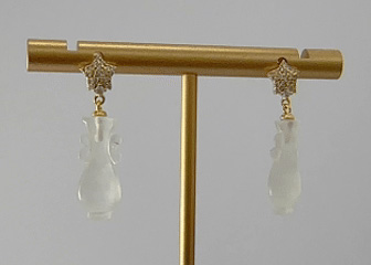 金色五角星形如意瓶耳钉 - 图片 6