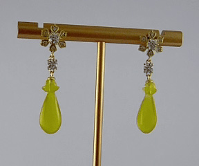 金色钻花朵平安瓶耳钉 - 图片 5