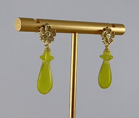 金色钻花朵平安瓶耳钉 - 图片 3