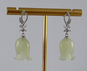 银色花苞形铃兰花耳钉 - 图片 3