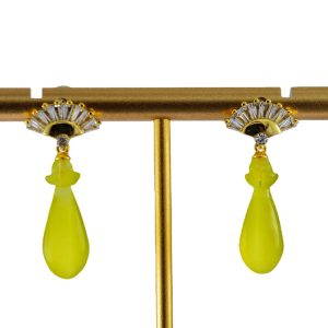 金色扇子形平安瓶耳钉