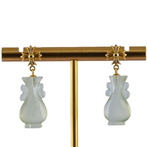 金色十字形如意瓶耳钉