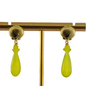 金色贝壳形平安瓶耳钉