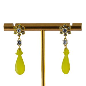 金色钻花朵平安瓶耳钉