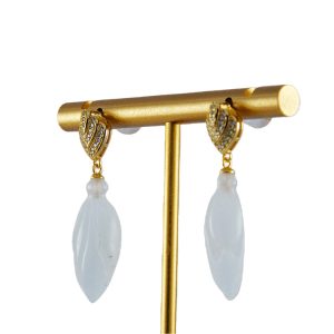 金色贝壳形大玉兰花耳钉