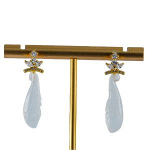 金色花冠形玉兰花耳钉