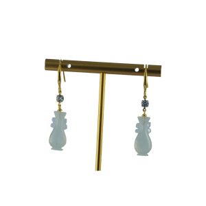 金色点钻如意瓶耳钩