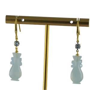 金色点钻如意瓶耳钩