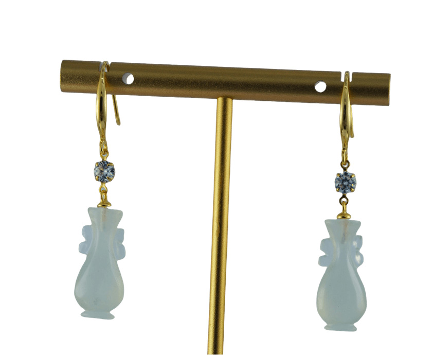 金色点钻如意瓶耳钩