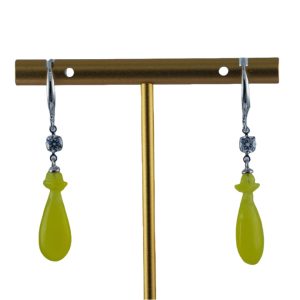 银色1颗水钻平安瓶耳钩