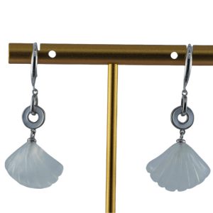 银色2连环贝壳耳钩