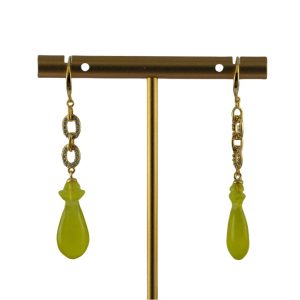 金色3连环平安瓶耳钩