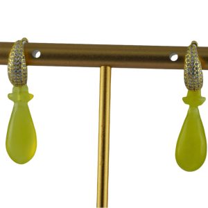 金色满镶锥形平安瓶耳环