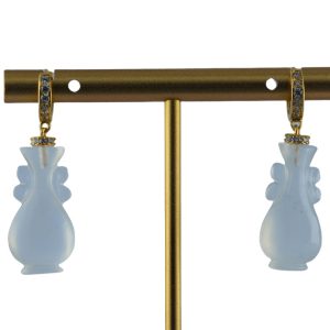 金色满镶水钻如意瓶耳环