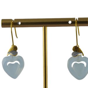 金银双色桃心形桃心耳环