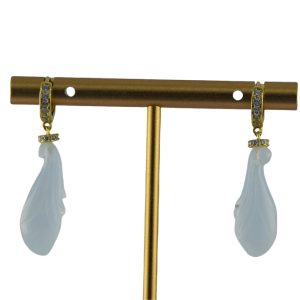 金色满镶水钻玉兰花耳环