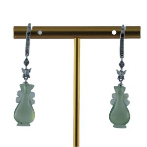 银色蝴蝶形如意瓶耳环