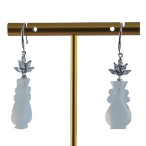 银色树冠形如意瓶耳环