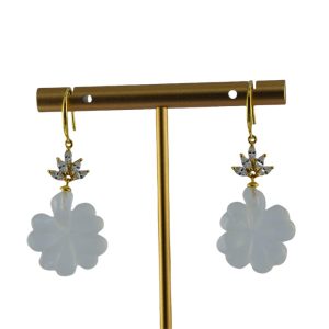 金色树冠形四叶草耳环