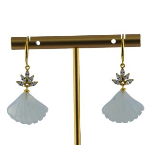 金色树冠形贝壳耳环