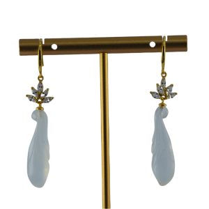 金色树冠形玉兰花耳环