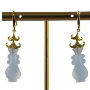 金色卷边帽子形如意瓶耳环