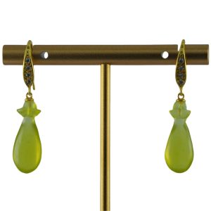 金色水滴形平安瓶耳钩