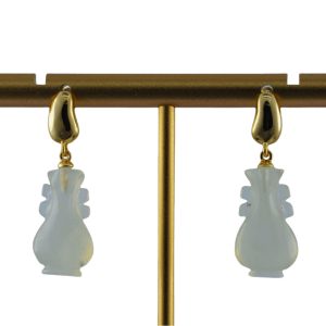 金色水滴形如意瓶耳钉