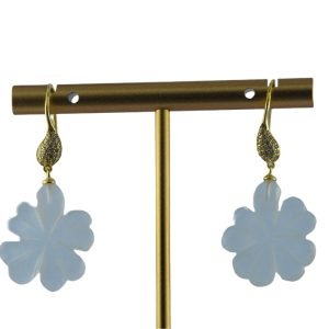 金色水滴形四叶草耳钩