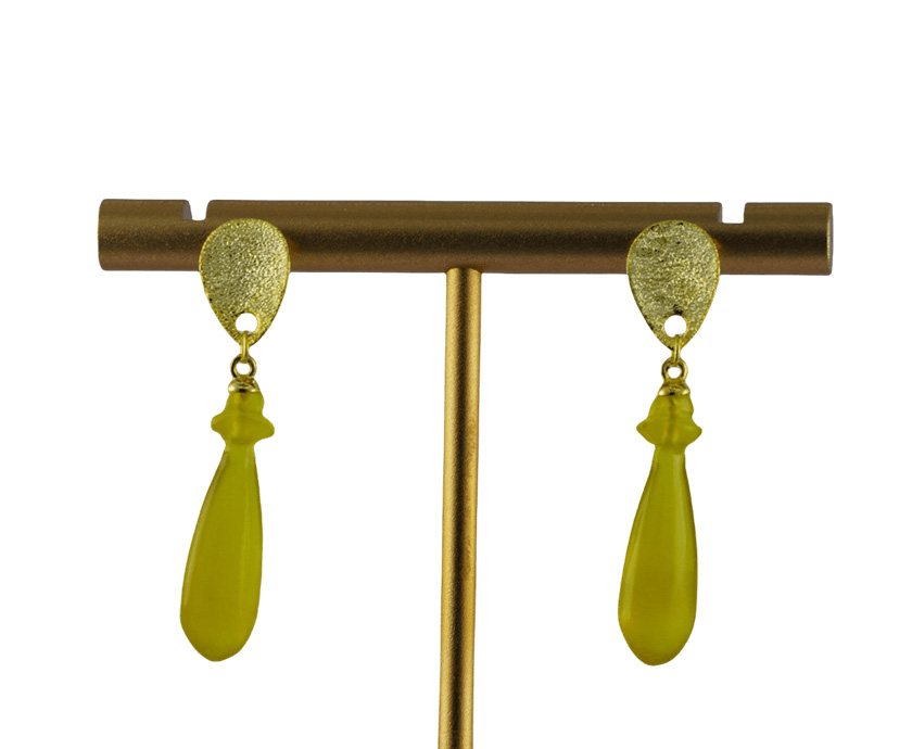 金色水滴形平安瓶耳钉 - 图片 3