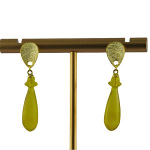 金色水滴形平安瓶耳钉