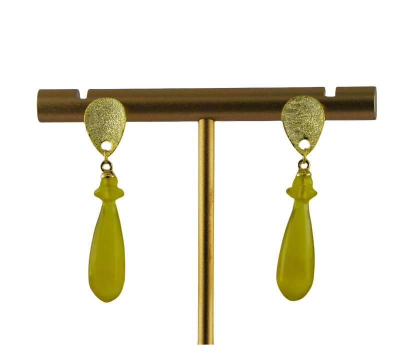 金色水滴形平安瓶耳钉