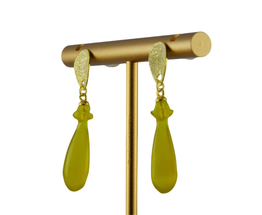 金色水滴形平安瓶耳钉 - 图片 2