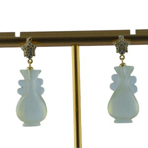 金色五角星形如意瓶耳钉