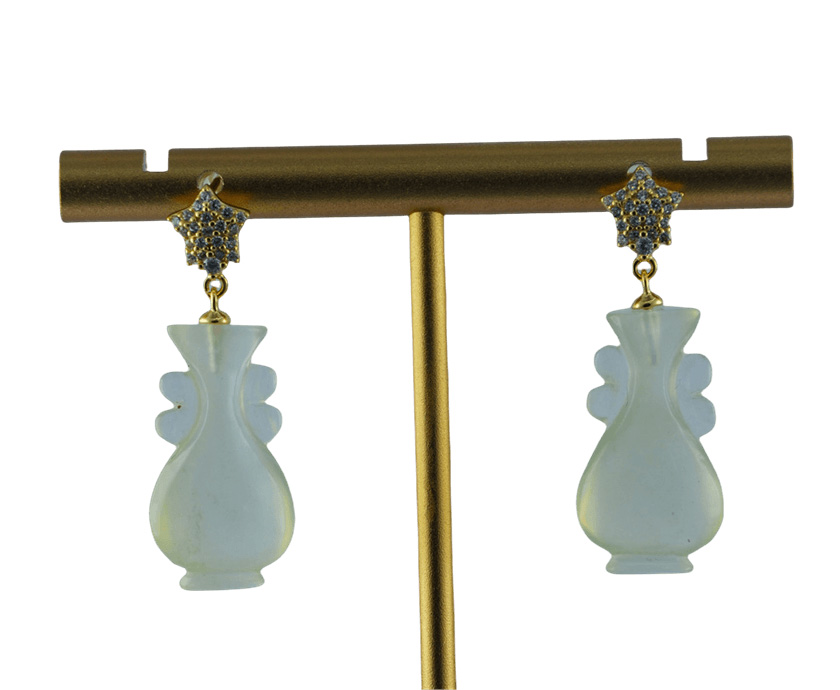 金色五角星形如意瓶耳钉