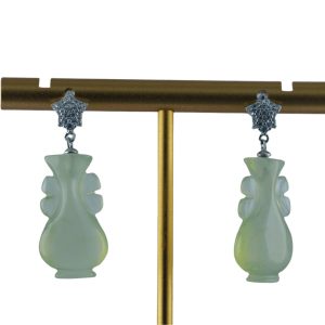 银色五角星形如意瓶耳钉