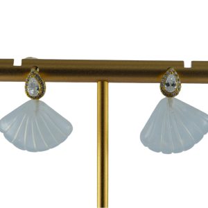 金色水滴形贝壳耳钉