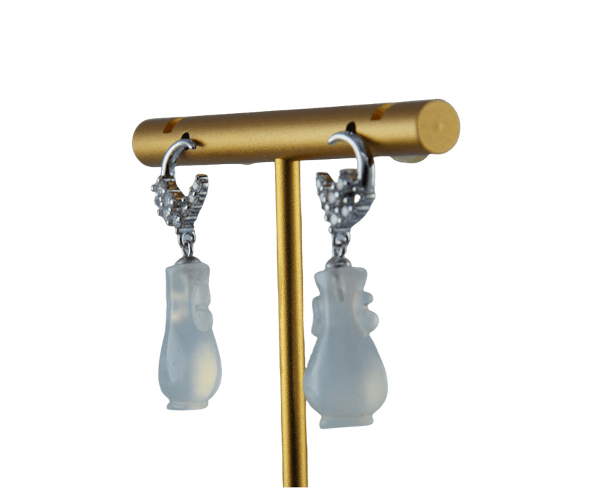 银色月亮星星如意瓶耳钉 - 图片 2