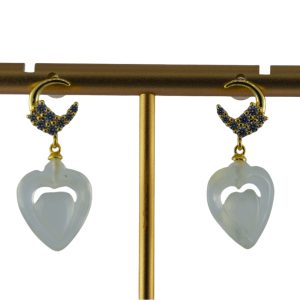 金色月亮星星桃心耳钉