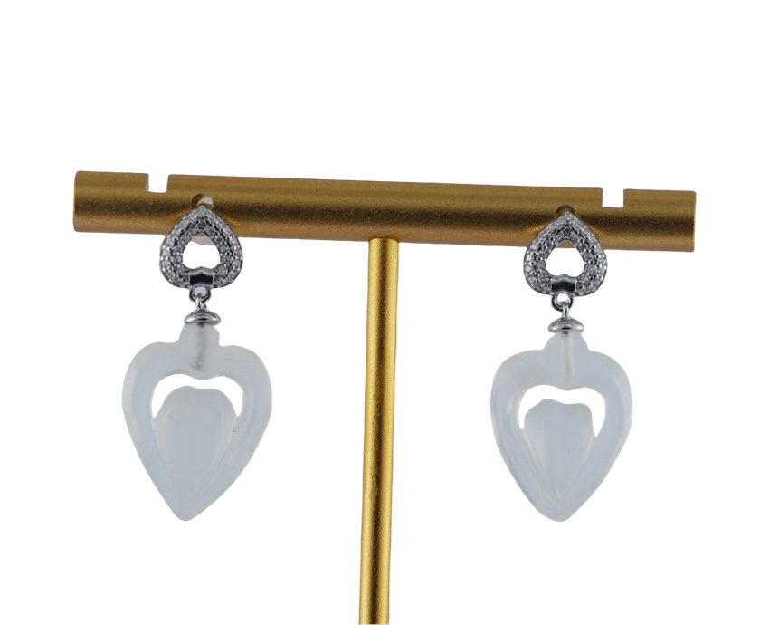 银色桃心形桃心耳钉