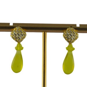 金色菱形网平安瓶耳钉