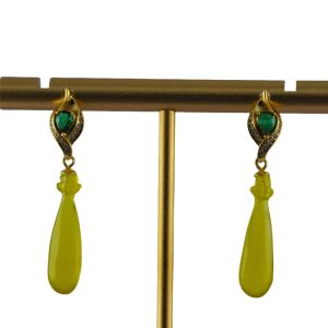 金色花苞形平安瓶耳钉