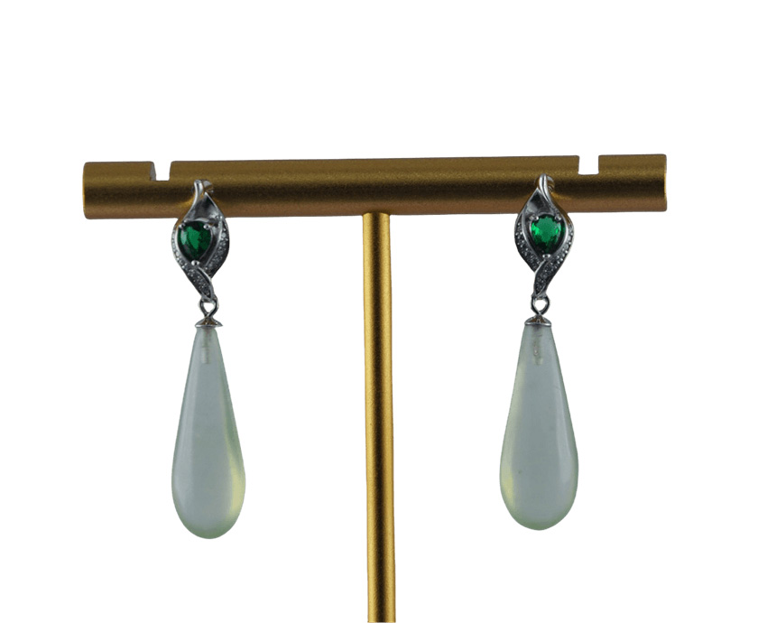 金色花苞形细长水滴耳钉