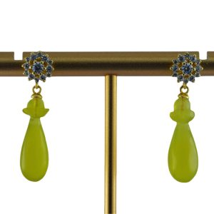 金色钻花朵平安瓶耳钉