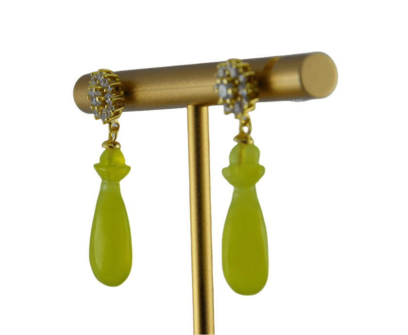 金色钻花朵平安瓶耳钉 - 图片 2