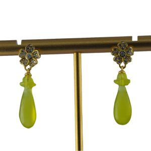 金色钻花朵平安瓶耳钉