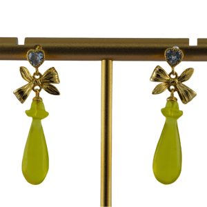 金色丝巾结形平安瓶耳钉