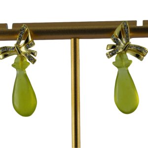 金色丝巾结形平安瓶耳钉