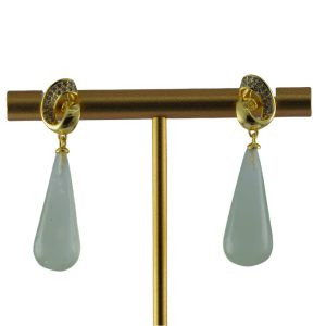 金色丝巾环形锥形水滴耳钉