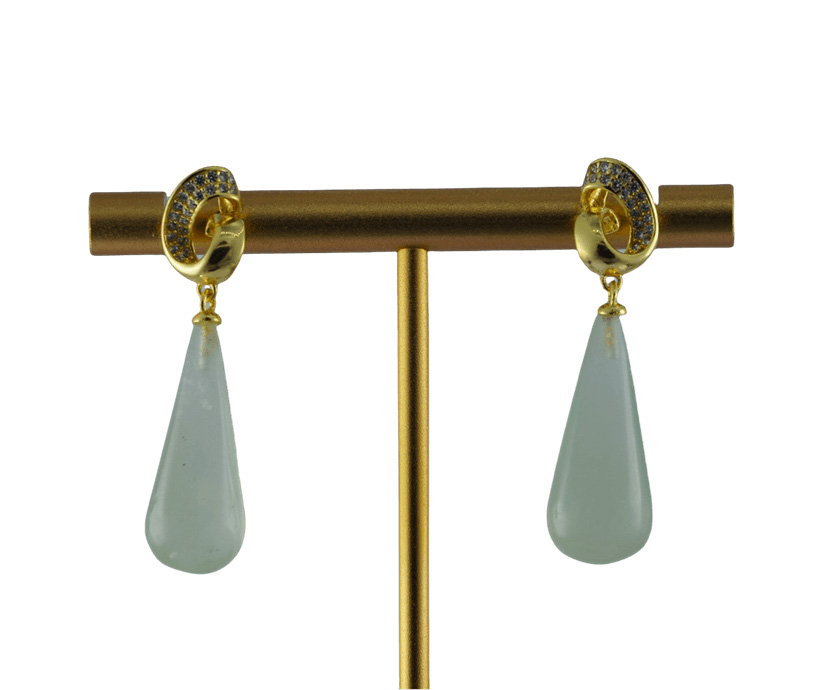 金色丝巾环形锥形水滴耳钉